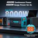 24V DC to 120V AC 4000 Watt Pure Sine Wave Inverter for RV, Truck, Solar, Home, Off-Grid, Power Inverter with 4 AC Outlet, 30W Type-C, 5V 3.1A USB, Hardwire Port, Remote Control, Surge 8000W