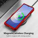Magnetic Case for Galaxy Z Fold 7 with Rotatable Stand, Matte PC Case for Women Men Girls Boys Drop Protection Shockproof Slim Fit Durable Cover for Galaxy Z Fold 7, Red 13.24