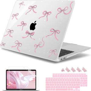 May Chen Compatible with MacBook Air 13 inch Case 2022 2021, 2020-2018 Release Model: M1 A2337 A2179 A1932, Plastic Hard Shell Case Cover for Mabook Air 13 inch with Retina Dispaly, Star Bow