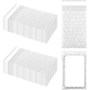 300Pcs Small Bubble Wrap Pouches 2.75" X 4" Clear Bubble Wrap Bags Self Seal Small Double Walled Bags for Packing Business Shipping Storage Protective Packing Bag
