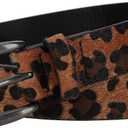 Womens Belts Leopard Print Belt for Women Waist Belts for Jeans (Small, Brown)