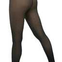 Fleece Lined Tights Footless Women Sheer Warm Pantyhose Leggings Toeless Fake Translucent Thermal Thick Winter No Feet Tights (Large, Black Dot)