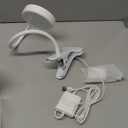 Glocusent 5W 36 LED Reading Clip on Light for Bed, Eye Caring Bed Lamp, 3 Colors & 5 Brightness Levels for Headboard with Adapter, Perfect for Reading, Working & Studying (White)