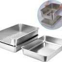 8" Stainless Steel Sifting Cat Litter Box for Clumping Clay