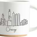 COLLECTIVE HOME - Skyline Ceramic Mug, Coffee Cup, Landscape Cups, 15 oz Tea Mugs, Elegant Personalized Mug with Gift Box, Luxurious Cups for Office and Home (Chicago)