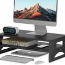 Pholiten Monitor Stand Riser, Desktop Stand, Computer Stand, Ergonomic Design, Two-Level Design, Desktop Organization, Keyboard Smartphone Storage, Printer Stand, Display Stand, 16.5 x 9.3 x 5.6