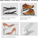 12 Pack Clear Shoe Slots Organizer - Adjustable Height 3.7''to 7.7'' Shoe stackers for a pair of shoes ,Shoe rack storage shoe space saver 50%,Easy to assemble shoe hold shoe organizer for cloest