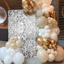 24 Pcs Silver Shimmer Wall Backdrop - 4x6 FT Silver Sequin Wall for Graduation, Anniversary & Engagement Decor