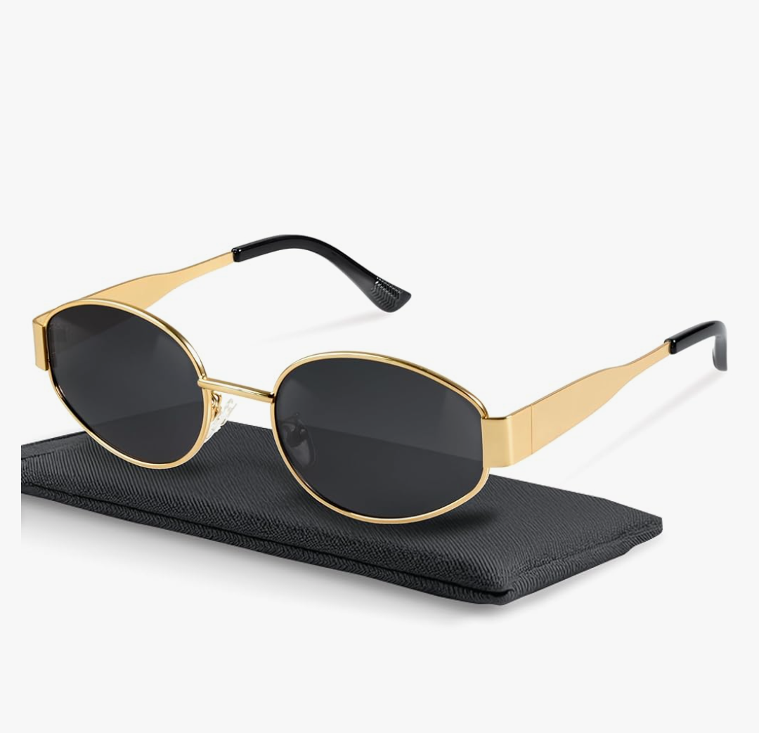 livho 2025 Trendy Oval Sunglasses - Stylish Polarized Shades for Everyday - Retro Metal Frames