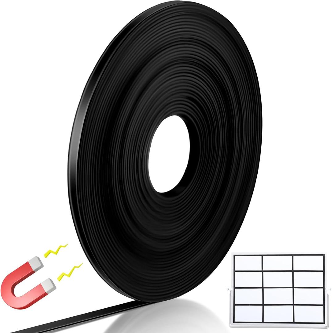 Black Magnetic Tape Roll Thin Strips, 1/4 inch x 60 feet Magnetic Board Dividers Whiteboard Graphic Decorative Tape Marking Line for Classroom Office Art Accessories
