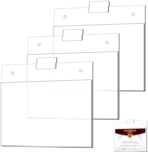 Kathfly 3 Pack 8.5 x 11'' Slat Wall Sign Holders Wall Mount Sleeve, Acrylic Slatwall Accessories Slatwall Picture Frames Brochure Holders for Slat Wall Panels Advertisement Notice Display (Horizontal)