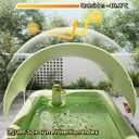 Inflatable Swimming Pool with Canopy & Air Pump & Inflatable Water Spray Gun, 118" Swimming Pool for Adults, Large Blow Up Pool Ideal for Family Backyard Garden Party, Outdoor Summer Fun