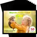 Black Magnetic Picture Frame 4X6 for Refrigerator-50 Pack,Black Photo Magnets Sleeves,Bulk Holders for Classroom