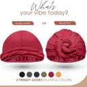 Silk Satin Lined Halo Turban Head Wrap Pre-Tied Skull Cap for Men and Women Sleeping Bonnet Hair Cover Chemo Hair Loss Hat (Red, XL)