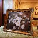 8x10 Vintage Picture Frame, Antique Bronze Gold Ornate Photo Frame for Wall Hanging or Tabletop Display, Decorative Floral Design Retro Home Decor, Photo Gallery Art