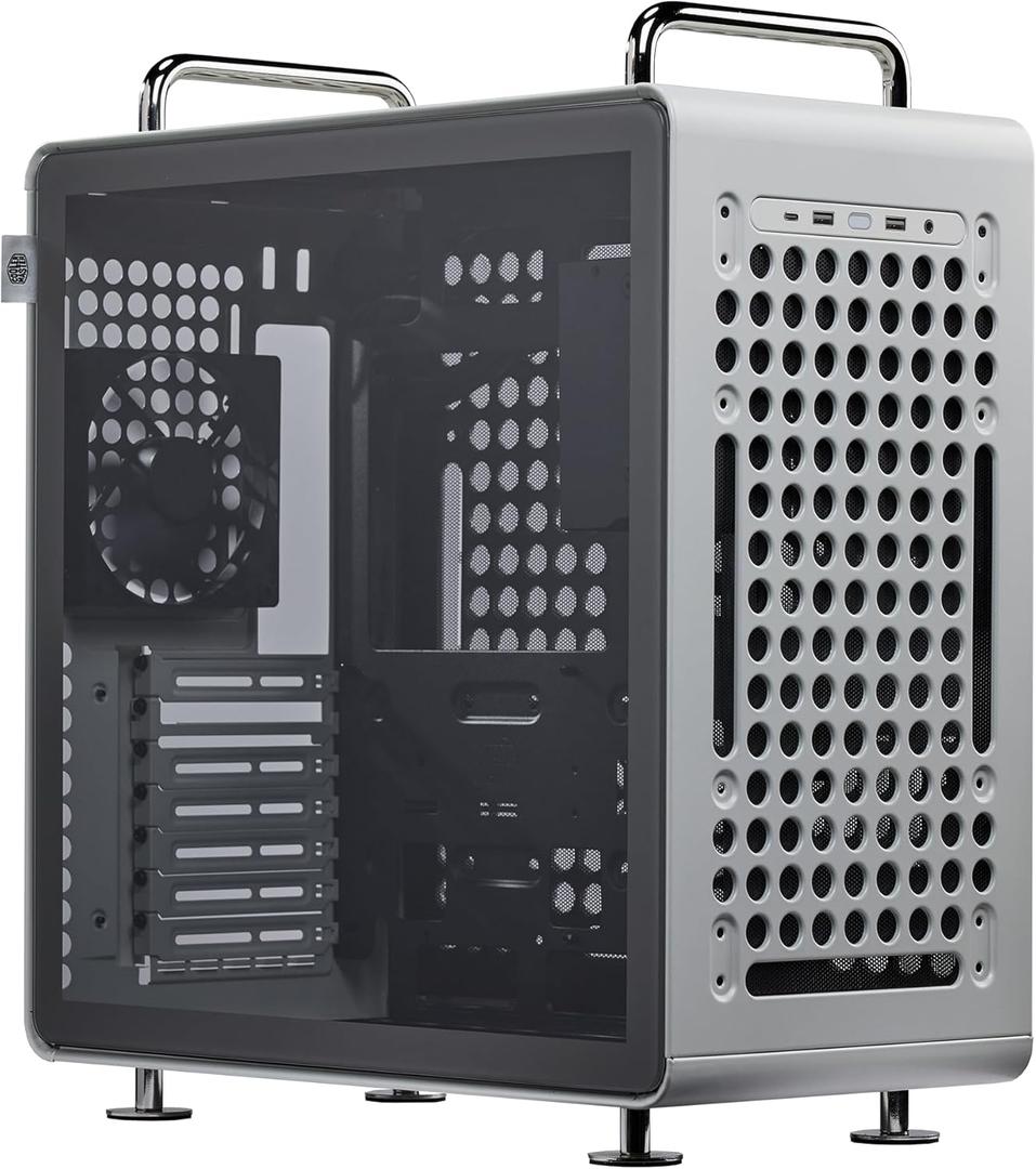 Cooler Master QUBE 540 ATX Mid-Tower PC Case – Highly Customizable Modular Computer Chassis with Movable I/O Panel, Multi-Position PSU Mount, Tempered Glass Panel & Portable Handles – Moonstone