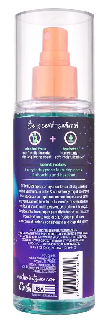 Tree Hut Aurora Nights Fragrance Mist, Hydrating, AlcoholFree Formula, Cozy Scent with Warm Pistachio and Toasted Marshmallow Notes, 6 Fl Oz