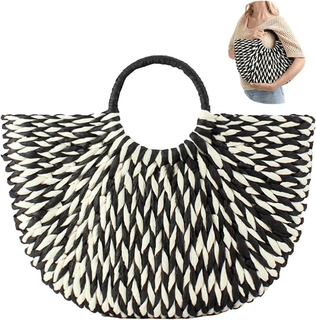 Straw Tote Oversized Woven Large Beach Bucket Bag Unlined Hobo Handwoven Clutch Purse Summer Vacation Handbag Women
