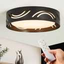 foucasal Modern LED Flush Mount Ceiling Light with Night Light Black 13", 12.79inch Arc Pattern