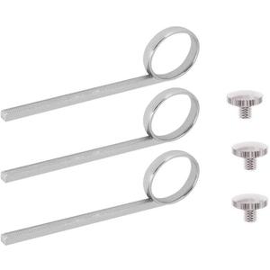 Jiayouy 3 Set B Flat Trumpet Valve Slide Finger Ring with Holder Screw for Trumpet Accessory Replacement