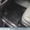SMARTLINER Custom Fit Floor Mats 3 Row Liner Set Compatible with 2013-2020 Toyota Sienna