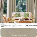 HolidayIdeas 4 Panels Linen Outdoor Curtains for Patio Waterproof Taupe Outside Curtains 108 inch Long-Gazebo Curtains Weighted Weatherproof, Privacy for Pergola, Porch, Living Room, Bedroom 54"x108"