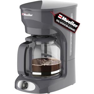 MÜELLERHOME 12-Cup Drip Coffee Maker Perfect for Home or Office, Borosilicate Carafe, Auto-Off, Reusable Filter, Anti-Drip, Keep-Warm Function, Clear Water Level Window, Gray, 2 Pack