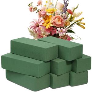 8 Pcs Floral Foam Blocks for Flower Arrangement (7.8 L x 3.5 W x 2.4 H) Wet and Dry Green Floral Foam for Wedding, Birthdays, Home Decorations (Medium Size)