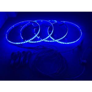 17.5'' RGBW Double Row Led Wheel Ring Light Strobe Rim Light Tire Light w/Turn Signal,Lock,Braking Functionand Controlled by Remote & app Simultaneously with ON/Off Switch