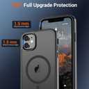 SUPFINE Magnetic for iPhone 12 Case/iPhone 12 Pro Case (Compatible with MagSafe)(Military Grade Drop Protection) Translucent Matte Shockproof Phone Cover,Black