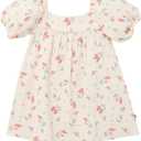 MODERNMOMENTS Baby Girls' Dress with Puff Sleeves (Yellow, 2T)