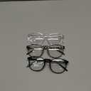 Przene 3 Pack Blue Light Blocking Glasses Women/ Men, Retro Round Computer Glasses Anti Eye Strain/ UV/ Glare, Gaming Glasses. (Black/ Crystal/ Transparent Amber)