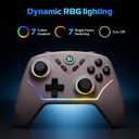 Wireless PC Controller with Hall Effect Joysticks & Triggers, 1000Hz Polling Rate, Trigger Locks, Bluetooth Pro Gaming Controller for PC/Steam/Luna/Tesla - 4 Macros and Turbo, Dynamic RGB, Pink