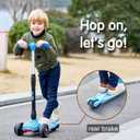 LOL-FUN Toddler Scooter for Kids Ages 3-12 Years Old Boy Girl with 3 Wheel LED Lights, Extra-Wide Childrens Foldable Kick Scooter Kids Ages 3-5 with 4 Adjustable Height and Lean-to-Steer