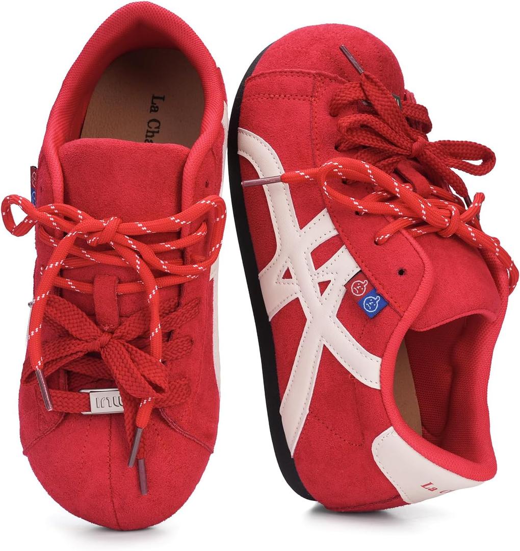 La Chapelle Women's Retro Fashion Sneakers Low Top Casual Walking Shoes