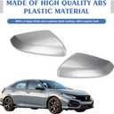 1 Pair Glossy Grey Side Mirror Cover Cap Housing Compatible with Honda Civic 2016-2019 2020 2021 Honda Insight 2019-2021, Direct Replacement, 10-12 inches in length and 4-5 inches in width