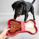 LittleEdenOutpost Bone Slow Feeder Bowl for Dogs Cats - 2-in-1 Lick Mat & Water Dish with 6 Non-Slip Pads, Food-Grade PP & Silicone Pet Bowl for Anti-ChokingFun FeedingAnxiety Relief (Green)