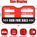 Jingmore for Sale Sign for Vehicle Windshield Sun Shade Quickly Sell Your Car or Truck Foldable Car Front Window Sunshade for Sun Visor Easily Seen Info on Dual Purpose(48 x 27.5 Inches,Classic)