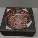 75 Oz Serving Bowls,Bohemian Style Large Porcelain Dishes for Entertaining Parties,Big Bowls for Eating Soup, Salad, Pasta, Fruit, Chips, 10.3 Inch Diameter (blue)