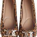 Women's Round Toe Ballet Shoes Flats Comfortable Ballerina Shoes Slip On Work Flats for Walking, Driving, Dressy (10, Leopard)