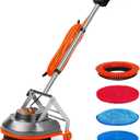 HHQ 15" Floor Buffer Machine, Commercial Floor Scrubber Machine with Brushes and Pads, Heavy Duty Floor Cleaner and Polisher- Deep Clean and Polish Your Floors with Ease