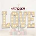 4FT [Love] Letter Lights/neon Lights/Marquee Lights/Number Lights, Romantic Wedding Engagement and Proposal Anniversary Illuminated Decorations for Party Decoration 
