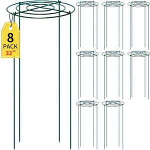SYITCUN 8pack Peony Cages and Supports, 32 Four Legs Peony Cage, Heavy-Duty Peonies Support Cages, Peony Ring for Roses, Hydrangeas, Sage, Peonies, Cucumbers, Tomato (14" x 32") SYITCUN 8pack Peony Cages and Supports, 32 Four Legs Peony Cage, Heavy-Duty Peonies Support Cages, Peony Ring for Roses, Hydrangeas, Sage, Peonies, Cucumbers, Tomato (14" x 32")