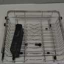 MAJALiS Expandable Stainless Steel Over The Sink Dish Drying Rack for Small Kitchen, Counter Space Saving Compact Plate Drain Strainer In Metal Adjustable Wire Drainer Hanging Inside Sink Dryer Holder (Silver)