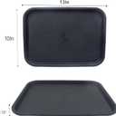 12 Pack Cafeteria Trays, 13 x 10 Inch Plastic Fast Food Serving Trays, Restaurant Black Stackable Serving Platter for Kitchen, Party, Dining