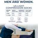 Pembrook Light Compression Socks for Men & Women - 3 Pairs | 8-15 mmhg Compression Dress Socks for Men | Support Socks (Large, Black/Tan/Navy - 3 Pairs)