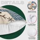 BEWQ Blue Chritstmas Pillow Covers 18X18 inch Set of 4, Chritstmas Tree Snowman Outdoor Throw Pillow Cases Decorative Cushion Covers for Home Couch Sofa Car Winter Decor