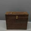 Wedding Card Box with Lock and Card Slit 12"X10"X4.5"- Distressed Gift Wishing Well Card Box for Weddings, Receptions, Birthdays, Graduations, Baby Showers, Honeymoon Funds (Burnt)