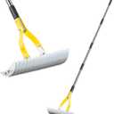 Thatch Rake,15" Lawn Dethatcher Rakes,Dead Grass Remover,Manual Dethatching Rake with Adjustable Length Handle,Scarifier Rake,Thatching Rakes for Lawns Grass Loosening Soil (Light Yellow)
