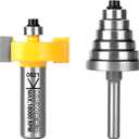 KOWOOD 1/2" inch Shank 1-3/8" Height Multi-Slot Milling Cutter Bit (7 Bearings, Multiple Depths 1/8", 3/16",1/4", 5/16", 3/8", 7/16", 1/2") Interchangeable and Adjustable Bearings.